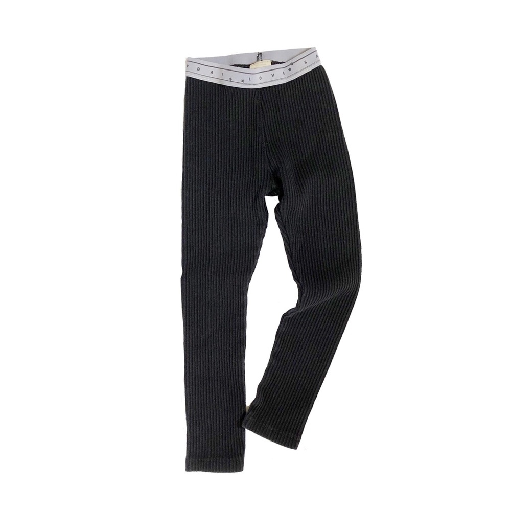 Zara Black Ribbed Leggings SZ 6